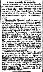 “A New Trouble in Georgia,” Chicago (IL) Tribune, May 25, 1861