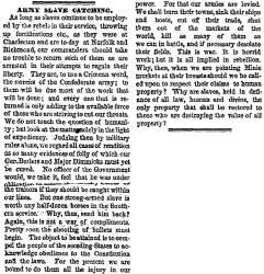 “Army Slave Catching,” Chicago (IL) Tribune, May 28, 1861