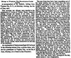 “Doing at Virginia,” San Francisco (CA) Evening Bulletin, June 12, 1861