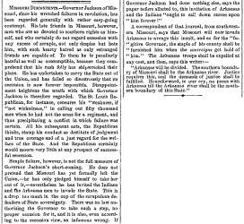 “Missouri Discontents,” Boston (MA) Advertiser, July 22, 1861