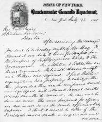 Edwin D. Morgan to Abraham Lincoln, July 23, 1861 (Page 1)