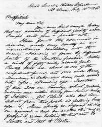 John C. Fremont to Abraham Lincoln, July 30, 1861 (Page 1)
