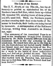“The Loss of the Enemy,” Charleston (SC) Mercury, August 5, 1861