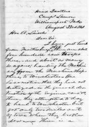 Ward H. Lamon to Abraham Lincoln, August 23, 1861 (Page 1)
