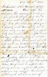 William Elisha Stoker to Elizabeth E. Stoker, October 2, 1863 (Page 1)