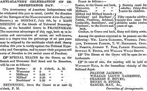 "Anti-Slavery Celebration of Independence Day," Boston (MA) Liberator, June 25, 1858