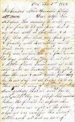 William Elisha Stoker to Elizabeth E. Stoker, October 3, 1862 (Page 1)