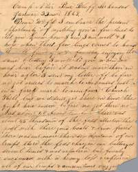 William Elisha Stoker to Elizabeth E. Stoker, January 22, 1863 (Page 1)