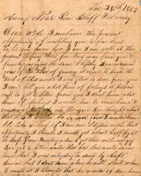 William Elisha Stoker to Elizabeth E. Stoker, February 28, 1863 (Page 1)