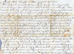 William Elisha Stoker to Elizabeth E. Stoker, July 29, 1863 (Page 1)