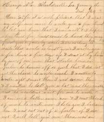 William Elisha Stoker to Elizabeth E. Stoker, January 3, 1864 (Page 1)