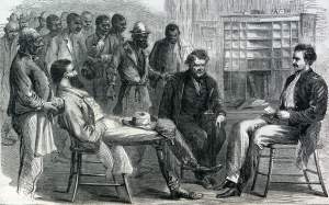Freedmen's Bureau Office, Memphis, Tennessee, May 1866, artist's impression
