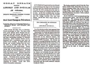 "Great Debate Between Lincoln and Douglas at Ottawa," Chicago (IL) Press and Tribune, August 23, 1858