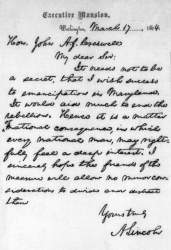 Abraham Lincoln to John A.J. Creswell, March 17, 1865