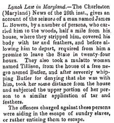 "Lynch Law in Maryland," Lowell (MA) Citizen & News, July 6, 1858
