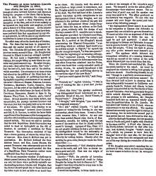 "The Passage at Arms between Lincoln and Douglas in 1854," Chicago (IL) Press and Tribune, July 1, 1858