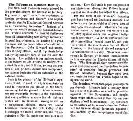 "The Tribune on Manifest Destiny," New York Times, July 10, 1858