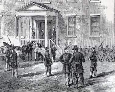 Main Entrance, Old Penitentiary, Washington, D.C., May 1865, artist's impression, detail
