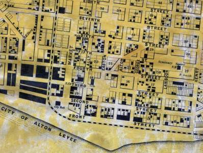 Alton, Illinois, 1860, central area, detail