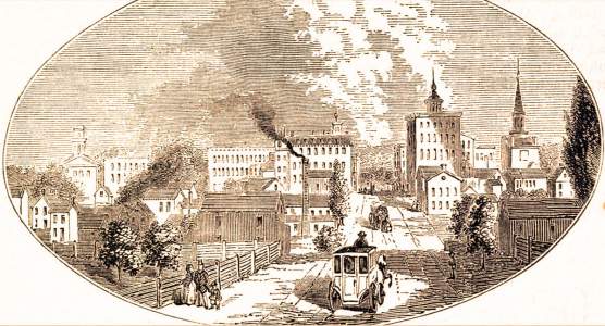 Bloomington, Illinois, 1861, artist's impression