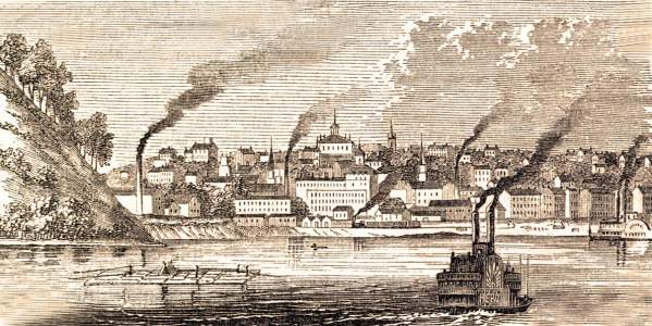 Burlington, Iowa, 1861, artist's impression