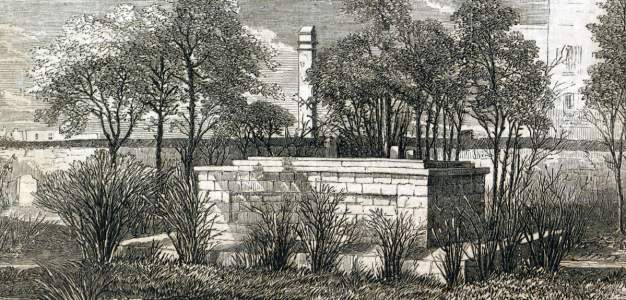 Grave of John C. Calhoun, St. Philip's Churchyard, Charleston, South Carolina, June 1866, artist's impression