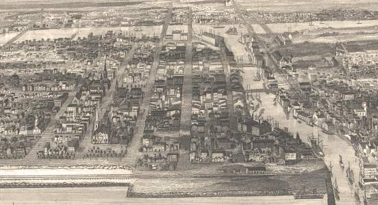 Chicago, Illinois, 1856, engraving, detail