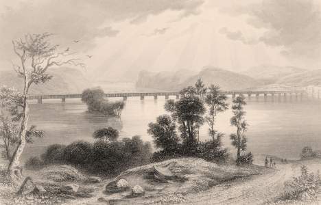 Columbia Bridge over the Susquehanna River, Columbia, Pennsylvania, circa 1850