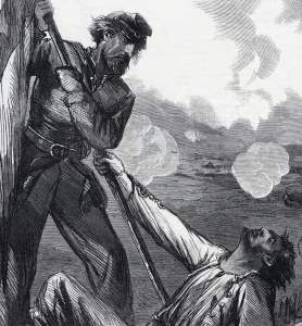 Capture of the flag of the Thirtieth Louisiana, Battle of Ezra Church, artist's impression, further detail