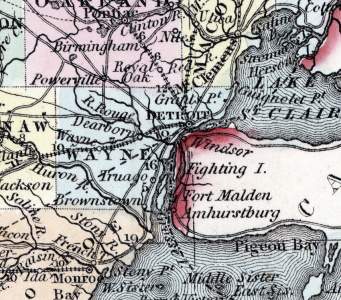 Detroit, Michigan and Surrounding Area, 1857