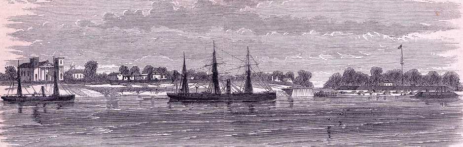 Donaldsonville, Louisiana, July 1863, artist's impression, zoomable image