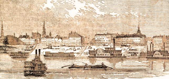 Evansville, Indiana, 1861, artist's impression