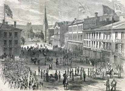 Hamilton, Ontario, March 1866, artist's impression