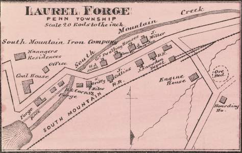 Laurel Forge, Pennsylvania, 1872, map