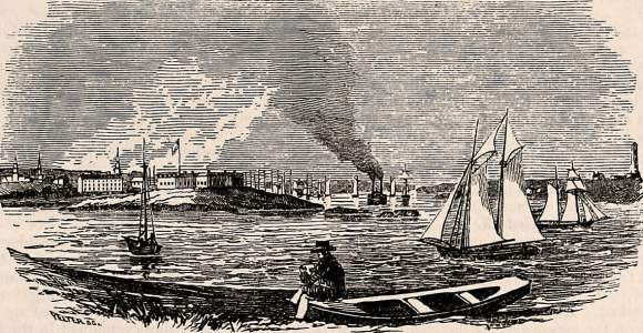 New London, Connecticut, 1861, artist's impression