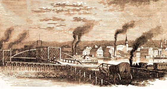 Peoria, Illinois, 1861, artist's impression