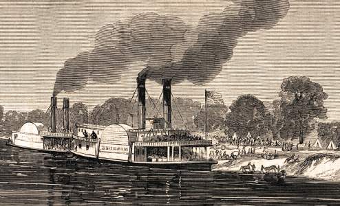 Springfield Landing, Louisiana, June 1863, artist's impression, detail
