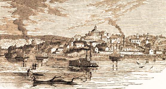 St. Joseph, Missouri, 1861, artist's impression