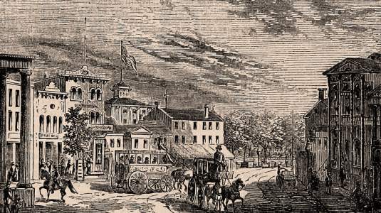 Waterbury, Connecticut, 1861, artist's impression