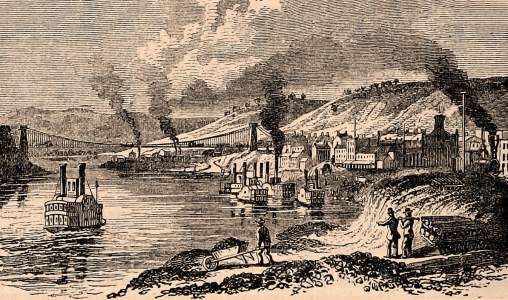 Wheeling, Virginia, 1861, artist's impression