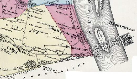 Wormleysburg, Pennsylvania, 1872, map