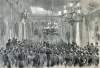 Civic reception at the City Hall during President Johnson's visit to New York City, August 29, 1866, artist's impression, zoomable image