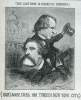 "Our Mare takes him through New York City," from "Andy's Trip," Harper's Weekly Magazine, October 27, 1866, artist's impression, zoomable image.
