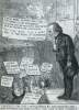 "Flattered by the Demonstrations..." from "Andy's Trip," Harper's Weekly Magazine, October 27, 1866, artist's impression, zoomable image.