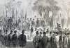 Civic medal awards ceremony for Brooklyn veterans, Fort Greene, New York, October 25, 1866, artist's impression.
