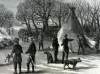 Destruction of Cheyenne villlage near Fort Larned, Kansas, April 19,1867, artist's impression, detail.