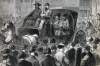 Arrival of Jefferson Davis in Richmond, Virginia for trial, May 11, 1867, artist's impression, detail.