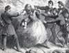 Capture of Confederate President Jefferson Davis, Irwinville, Georgia, May 10, 1865, artist's impression, detail