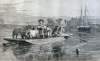 Ferry on Berwick Bay, Atchafalaya River, to Brashear City (modern day Morgan City), Louisiana, September 1866, artist's impression.
