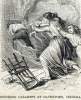 Fatal house fire, Davenport, Indiana, December 9, 1866, artist's impression.